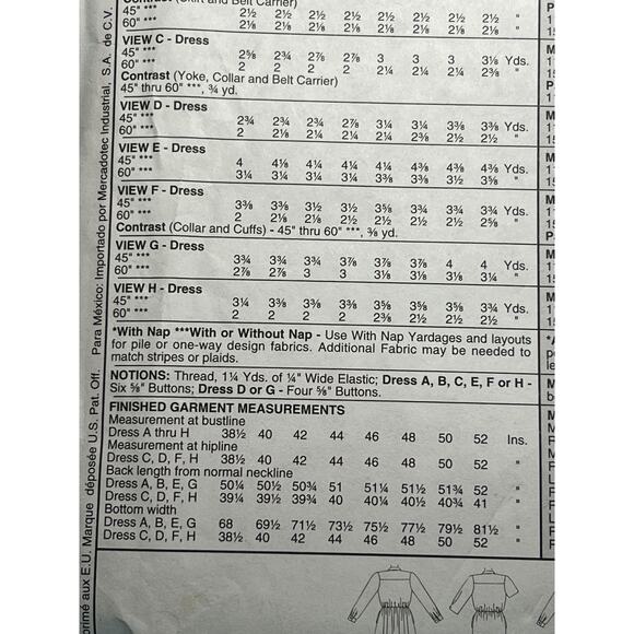 McCalls 8339 Sewing pattern shirt dress swing pencil skirt size 14 16 18 - Picture 5 of 7